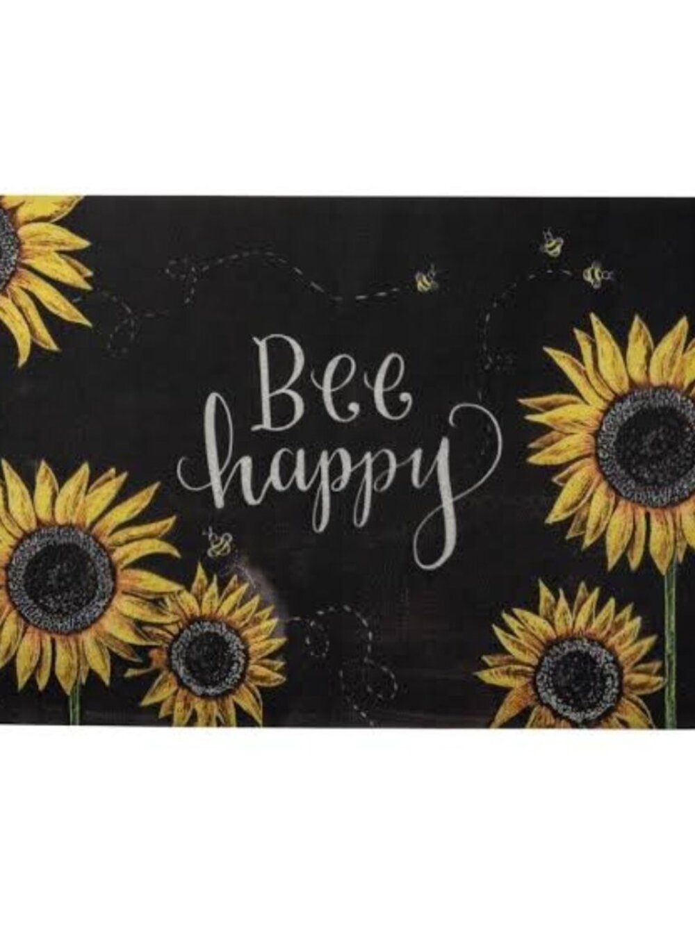 Rug Indoor Outdoor Doormat Bumblebees Bees Sunflowers Bee Happy Welcome Mat